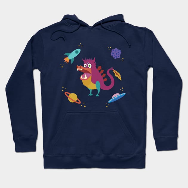 Whimsical Space Creature Hoodie by AlisonDennis